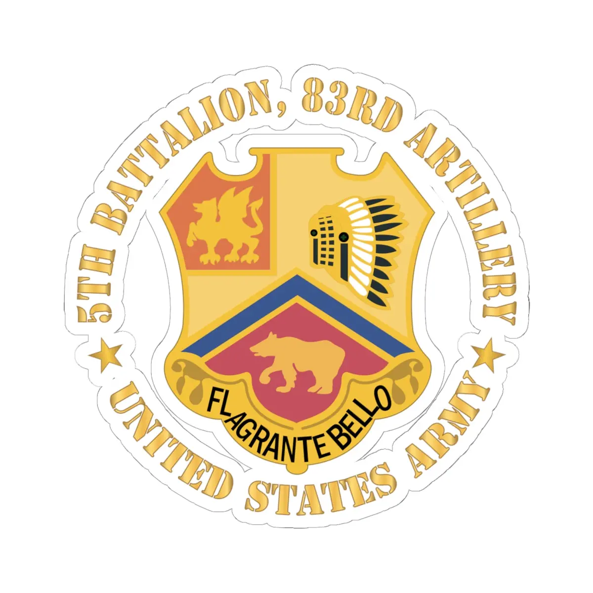 Kiss-Cut Stickers - Army - 5Th Battalion, 83Rd Artillery - Us Army X 300 1