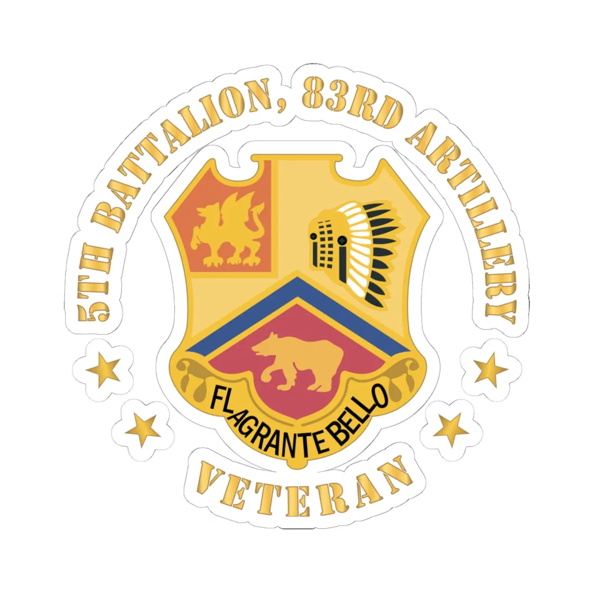 Kiss-Cut Stickers - Army - 5Th Battalion, 83Rd Artillery Veteran X 300 1