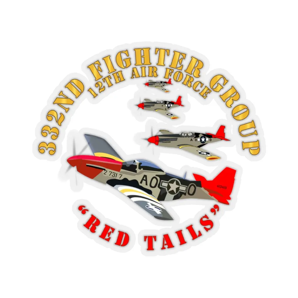 Kiss-Cut Stickers - Army - Aac - 332Nd Fighter Group - 12Th Af - Red Tails 1