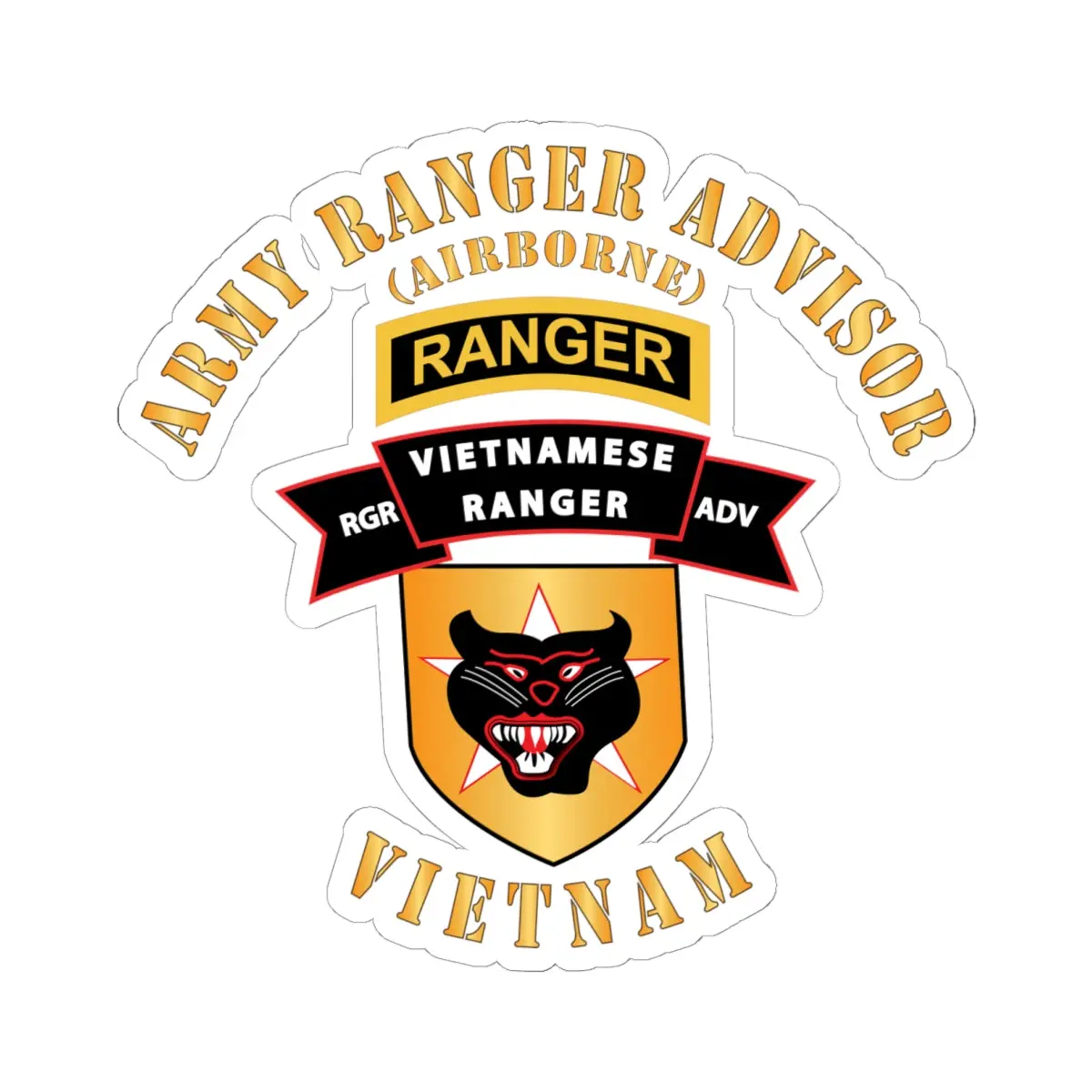 Kiss - Cut Stickers - Army -  Vietnamese Ranger Advisor X 300 1