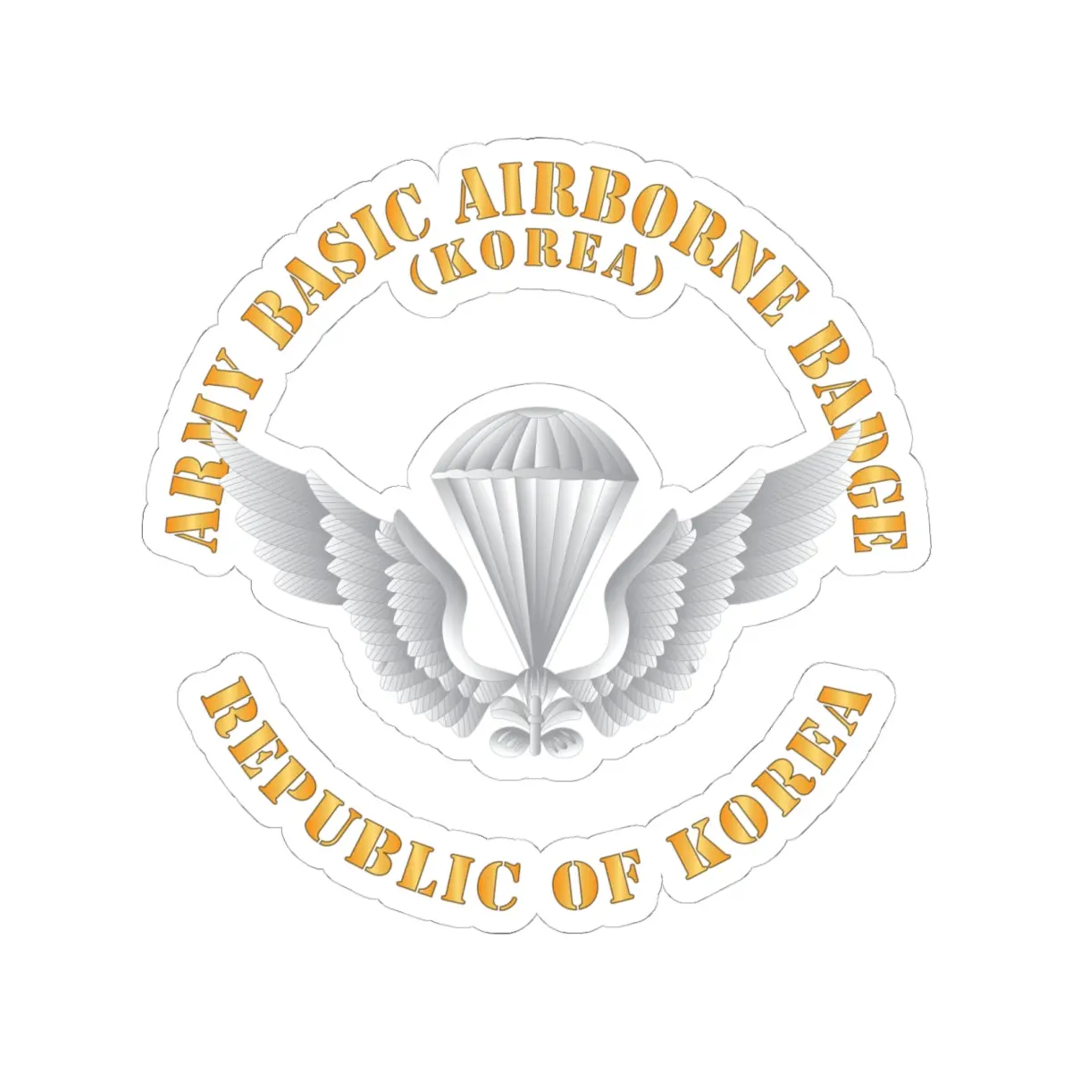 Kiss-Cut Stickers - Army Basic Parachute Badge - Korea W Txt X 300 1