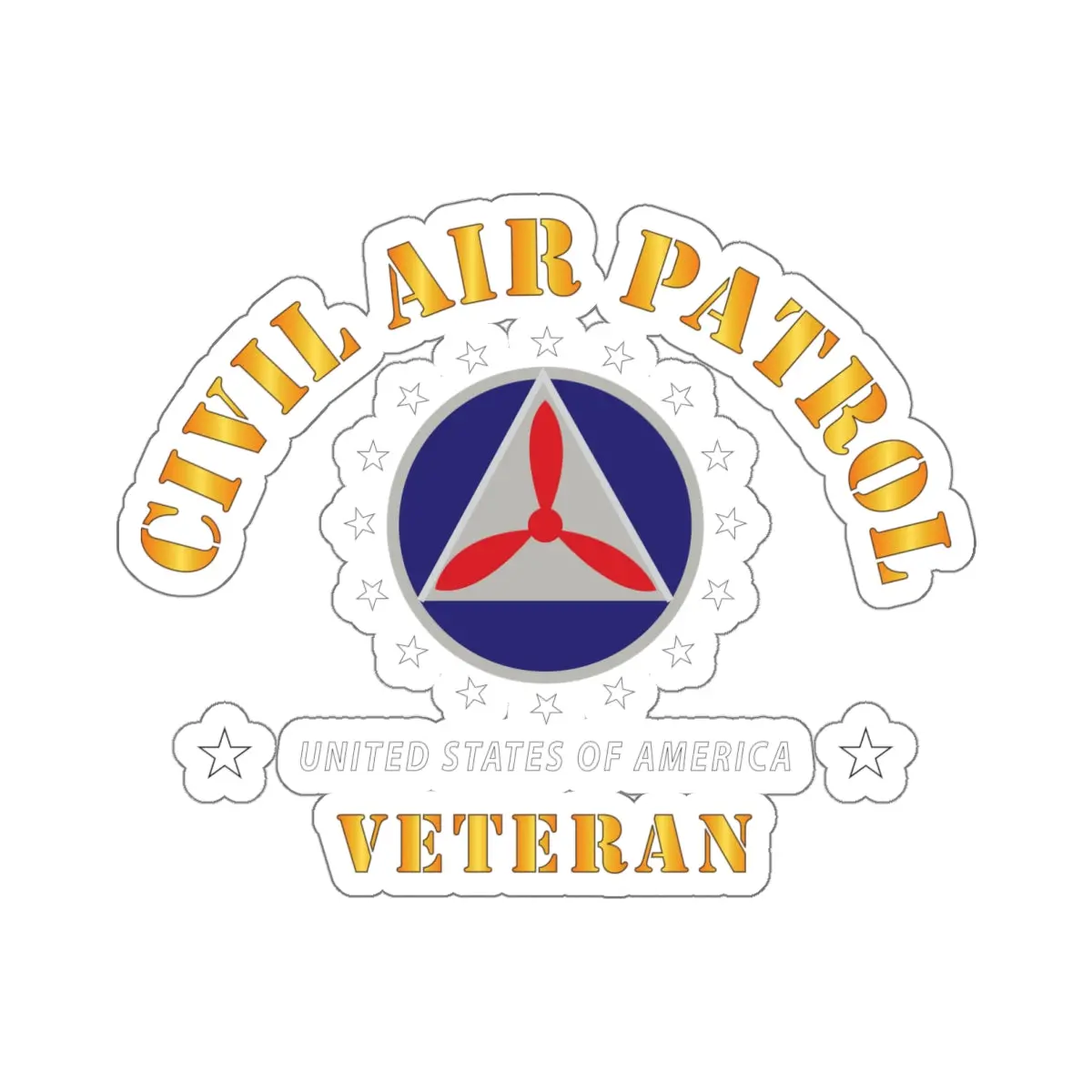 Kiss-Cut Stickers - Cap - Civil Air Patrol - Veteran X 300 1