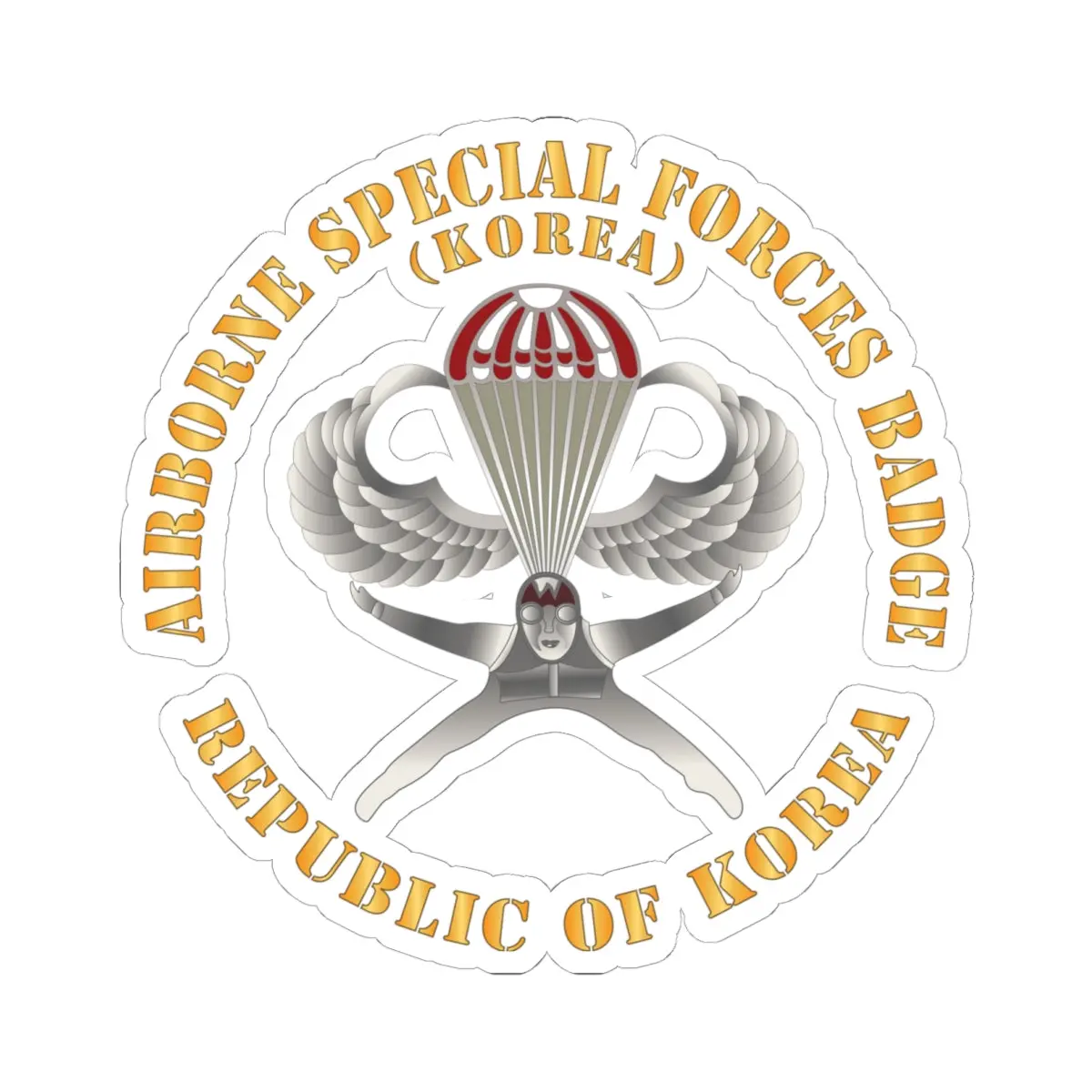 Kiss-Cut Stickers - Korean Airborne Special Forces Badge W Txt X 300 1