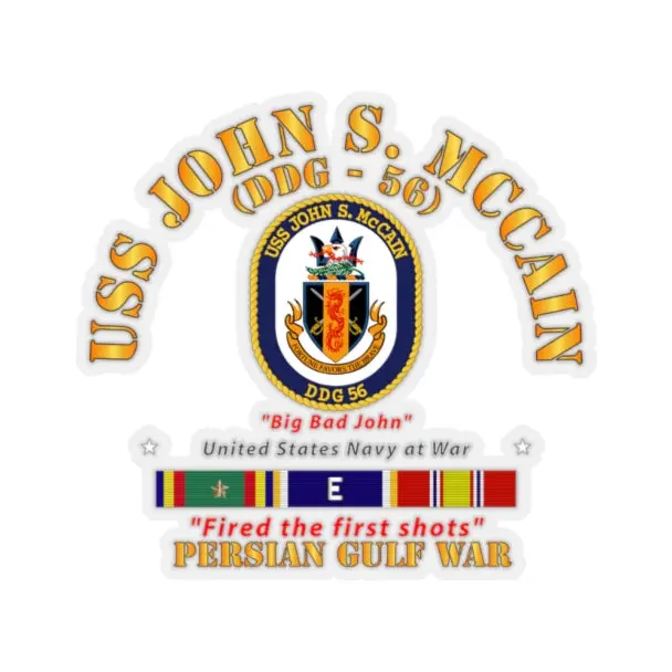 Kiss-Cut Stickers - Navy - Destroyer - Uss John S Mccain - 2003 Gulf War W Ship Ribbons 1