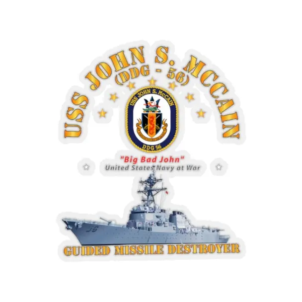 Kiss-Cut Stickers - Navy - Destroyer - Uss John S Mccain - Ship 1