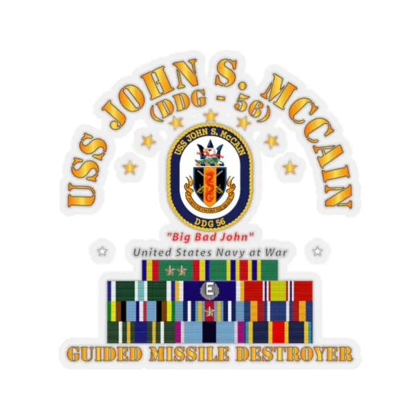 Kiss-Cut Stickers - Navy - Destroyer - Uss John S Mccain - Ships Ribbons 1