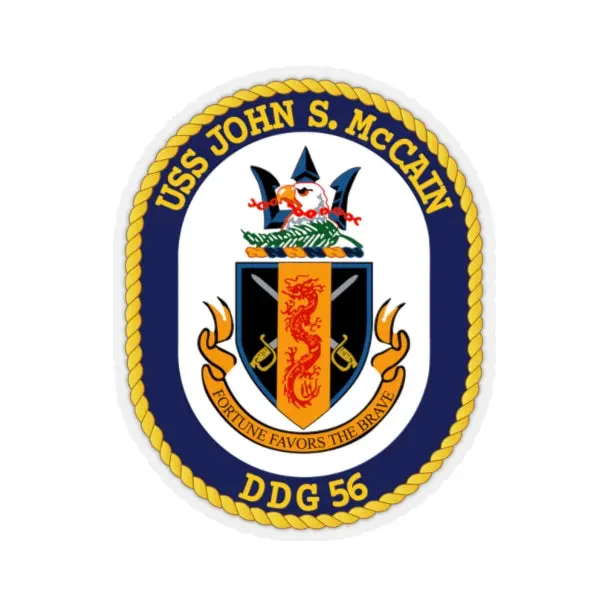 Kiss-Cut Stickers - Navy - Uss John S. Mccain (Ddg-56) Wo Txt 1