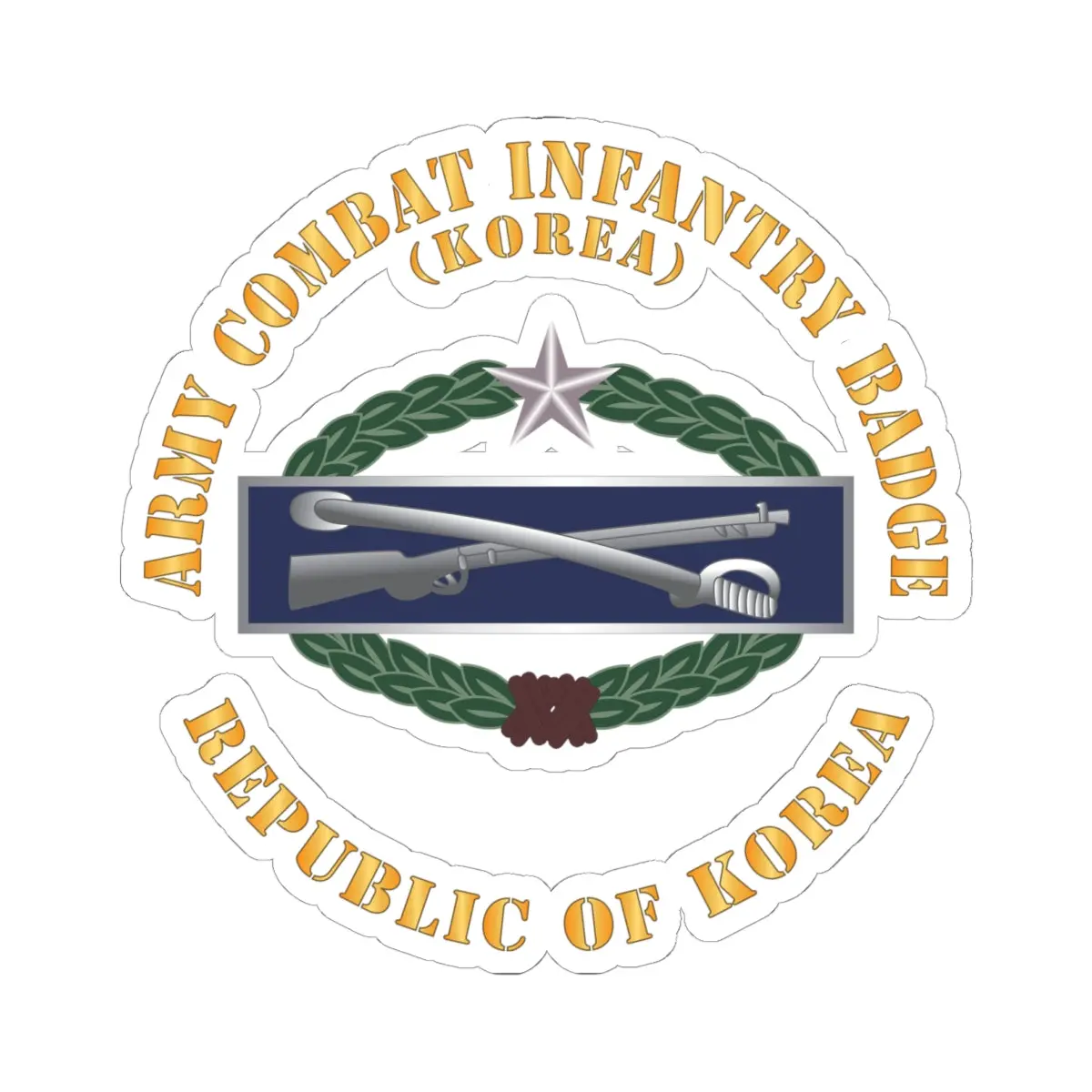 Kiss-Cut Stickers - Rok Korean Army Combat Infantry Badge W Txt X 300 1