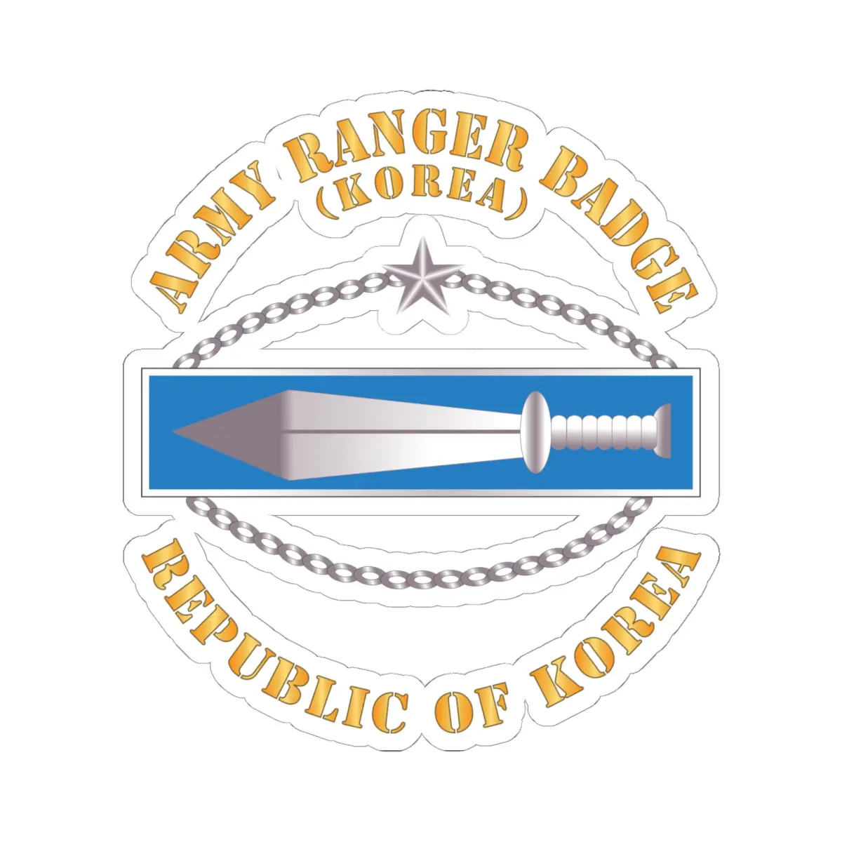 Kiss-Cut Stickers - Rok Korean Army Ranger Badge W Txt X 300 1