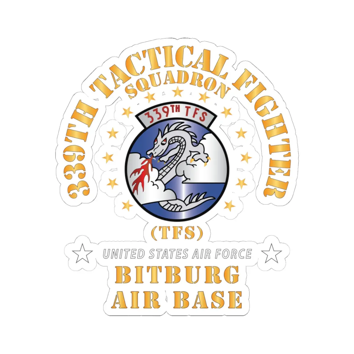 Kiss-Cut Stickers - Usaf - 339Th Tactical Fighter Squadron - Bitberg Ab X 300 1