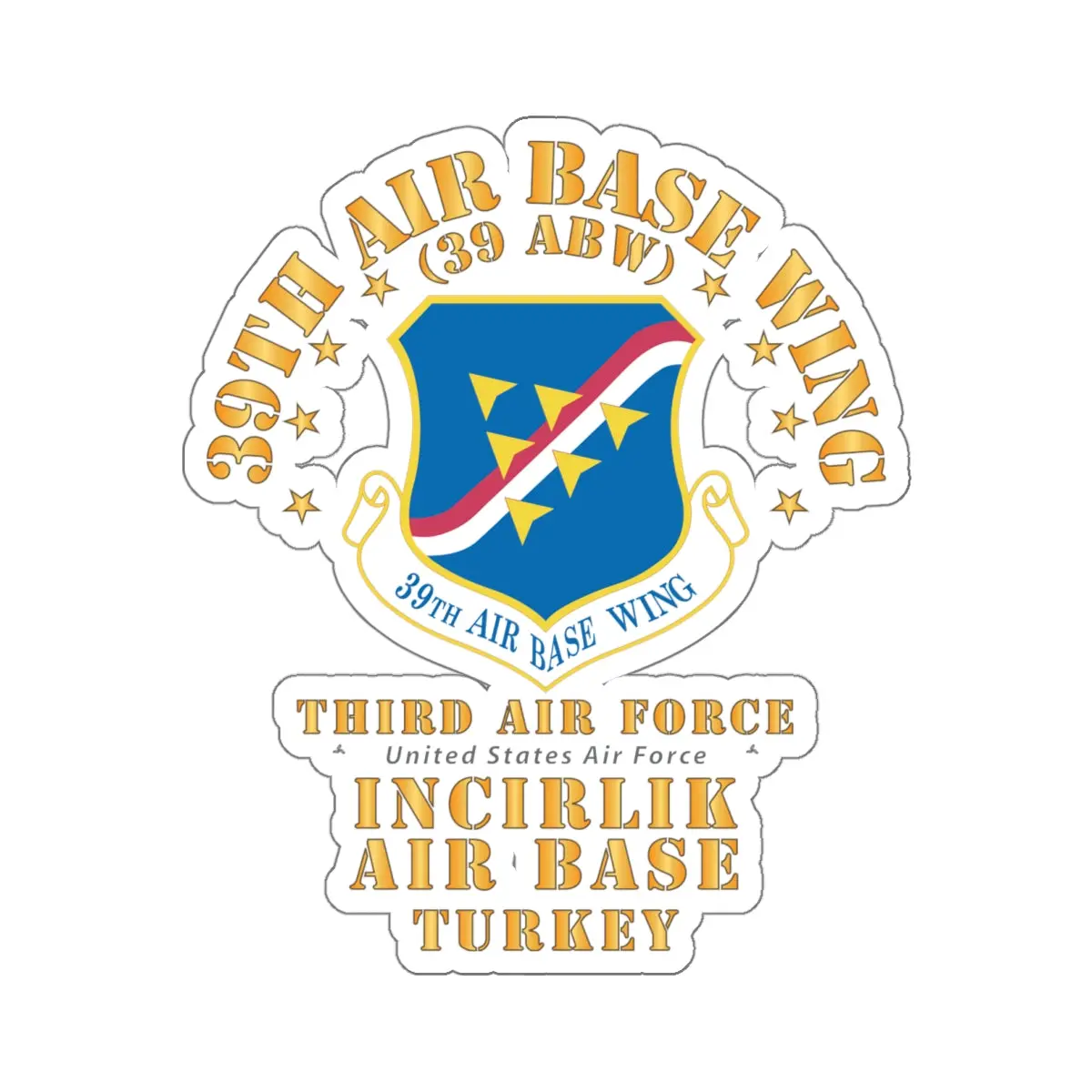 Kiss-Cut Stickers - Usaf - 39Th Air Base Wing - Incirlik Ab X 300 1