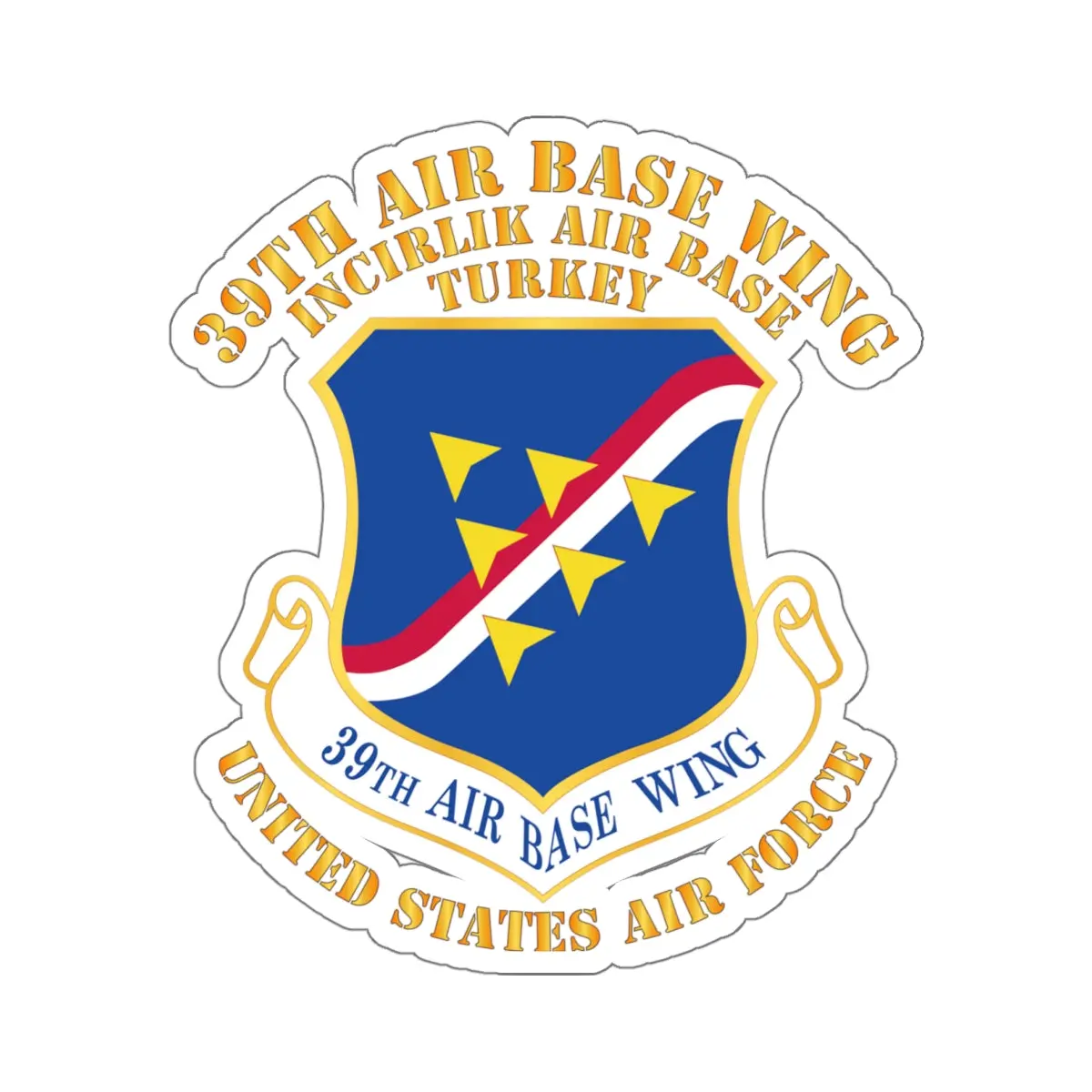 Kiss-Cut Stickers - Usaf - 39Th Airbase Wing - 3Rd Af - Incirlik Air Base - Turkey 1