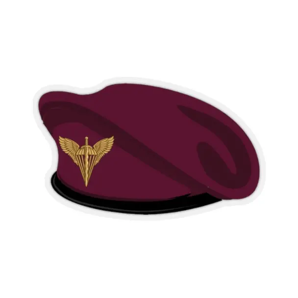 Kiss-Cut Stickers - Ukraine - Ukraine Air Assault Forces - Maroon Beret  W Badge Wo White  X 300 1