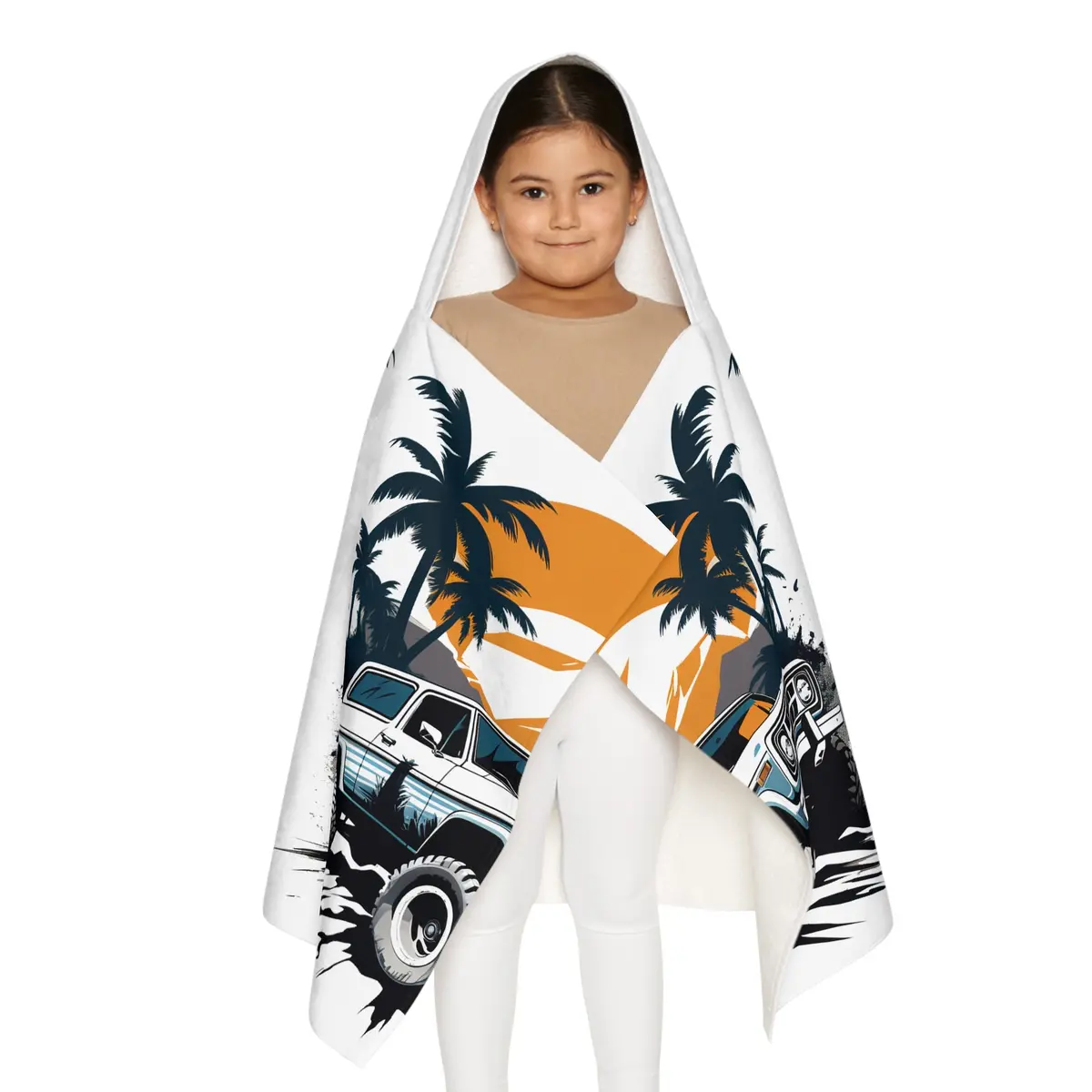 Youth Hooded Towel - Retro Off-Road Vehicle 1