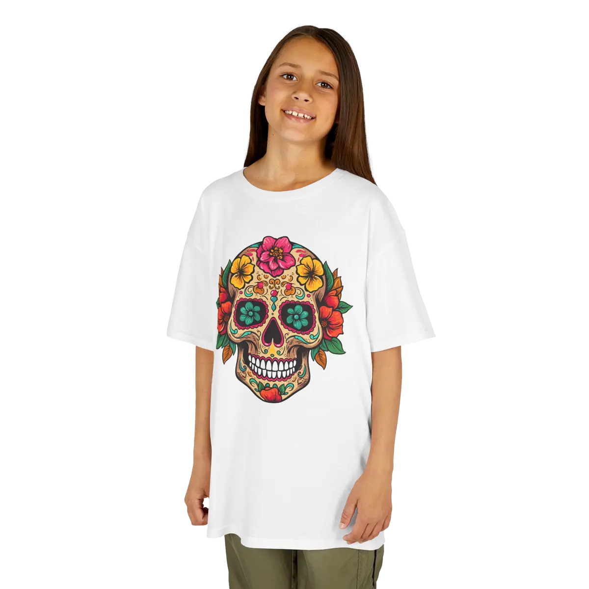 Kids Tee - Coco Floral Skull 1
