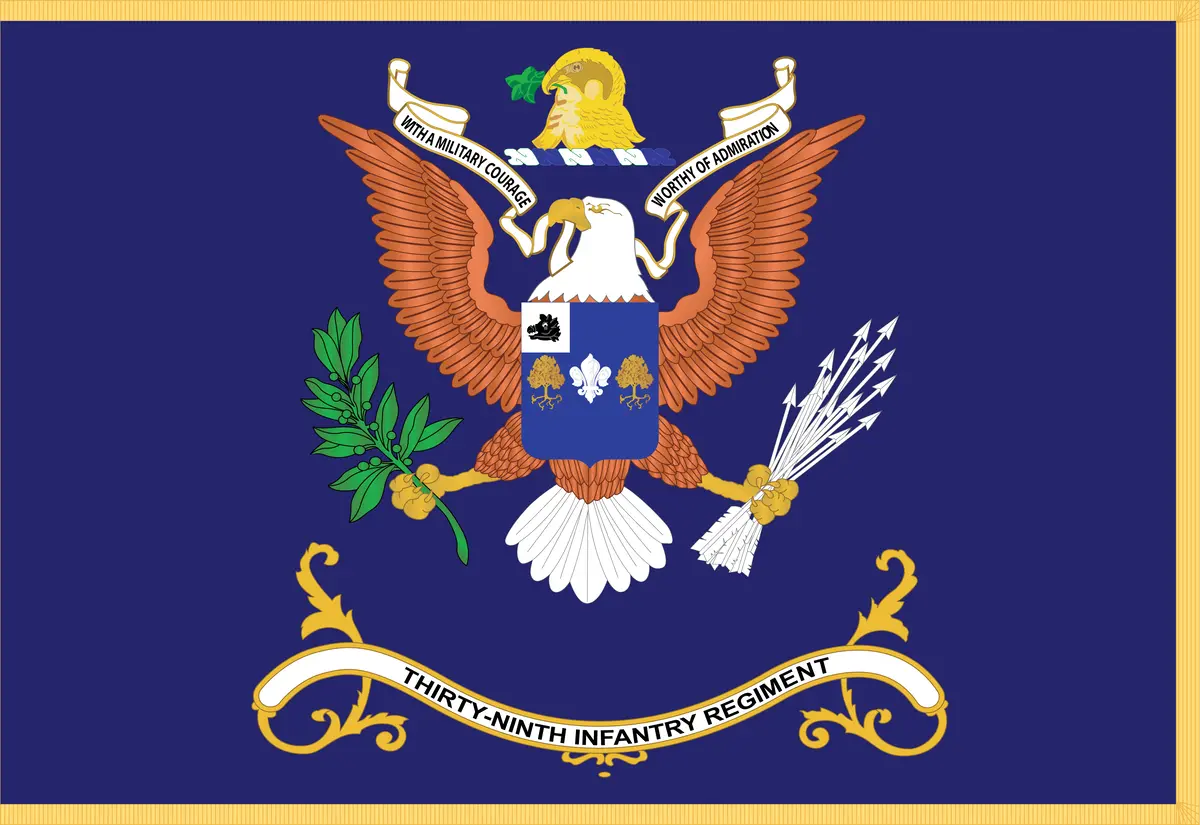 Rectangle Flags - Regimental Colors - 39Th Infantry Regiment  - With A Military Courage Worthy Of X 300 1
