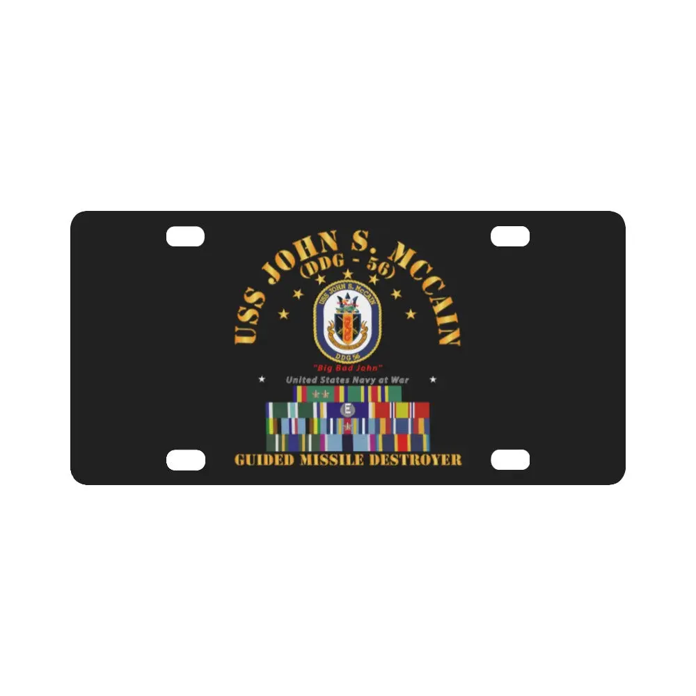 Navy - Destroyer - Uss John S Mccain - Ships Ribbons Classic License Plate 1