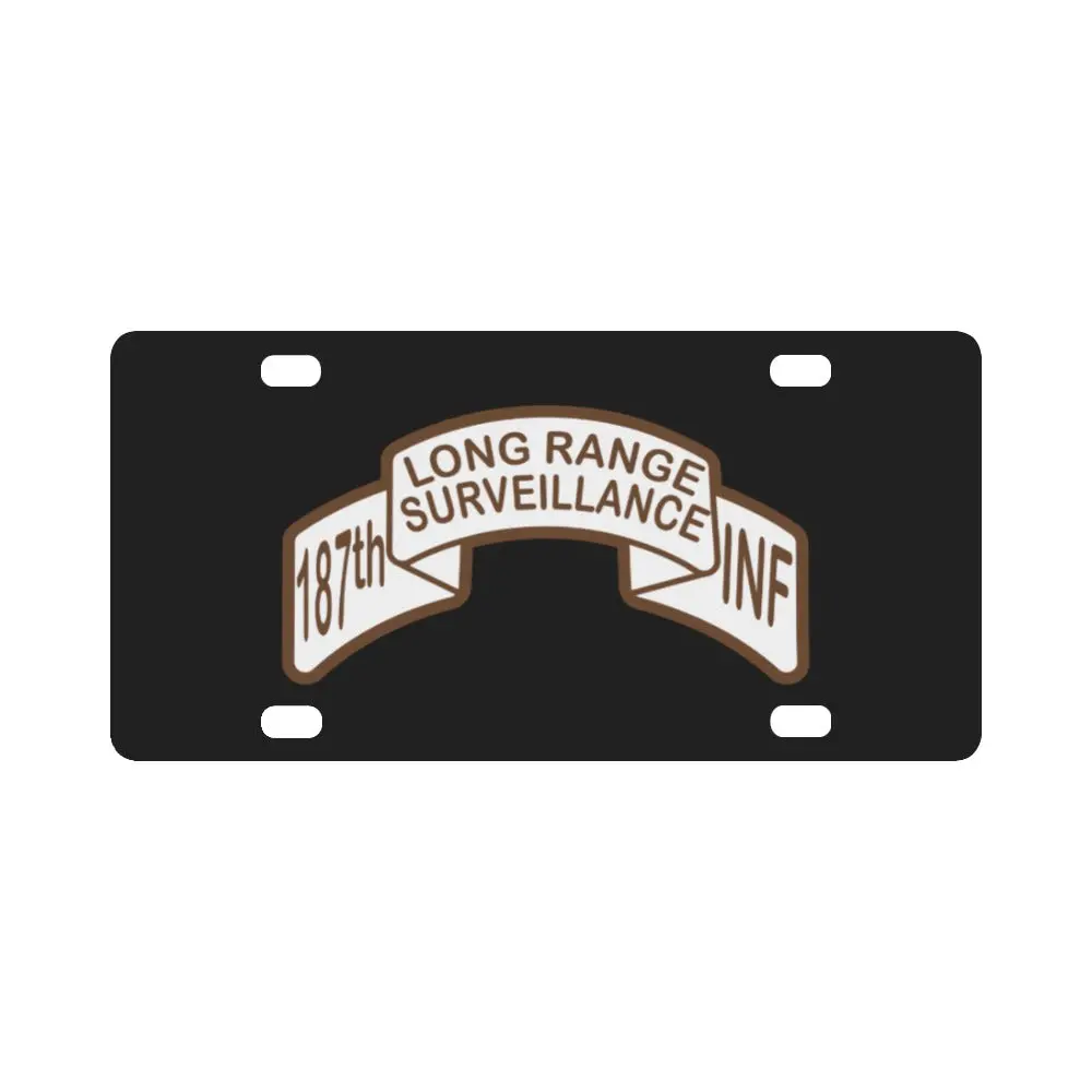 Scroll - 187Th Lrs Infantry Desert Classic License Plate 1