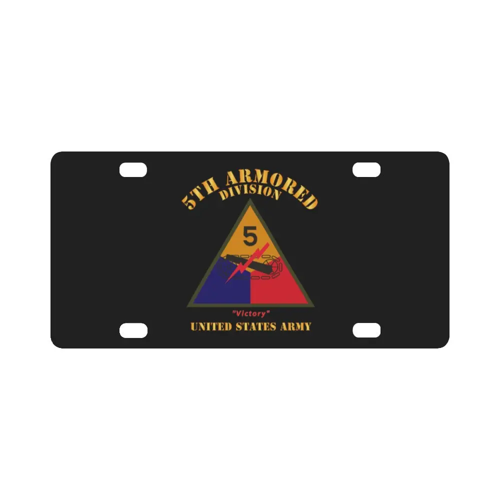 Army - Ssi - 5Th Armored Division - Victory - Us Army X 300 Classic License Plate 1