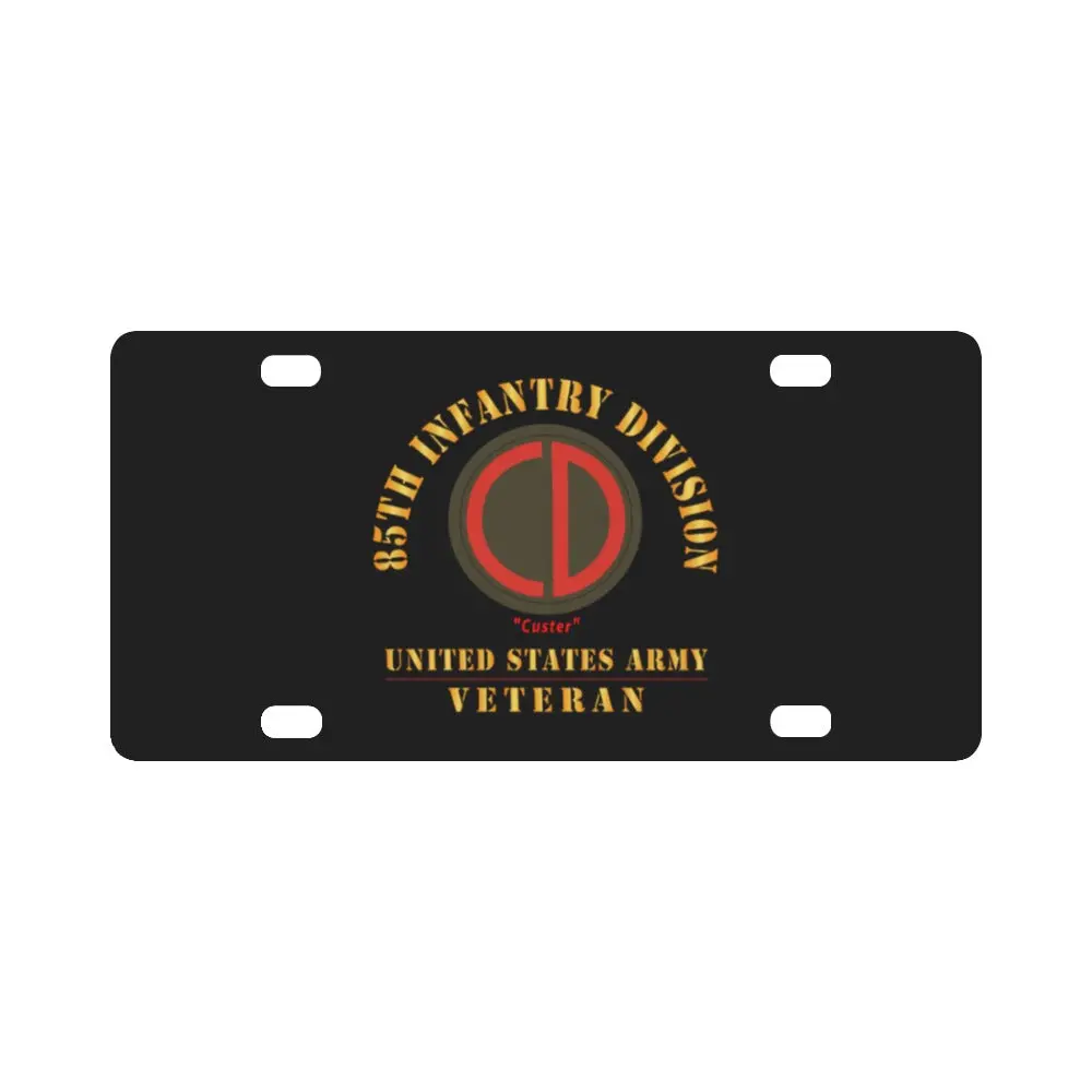 Army - Ssi - 85Th Infantry Division - Custer - Us Army Veteran X 300 Classic License Plate 1
