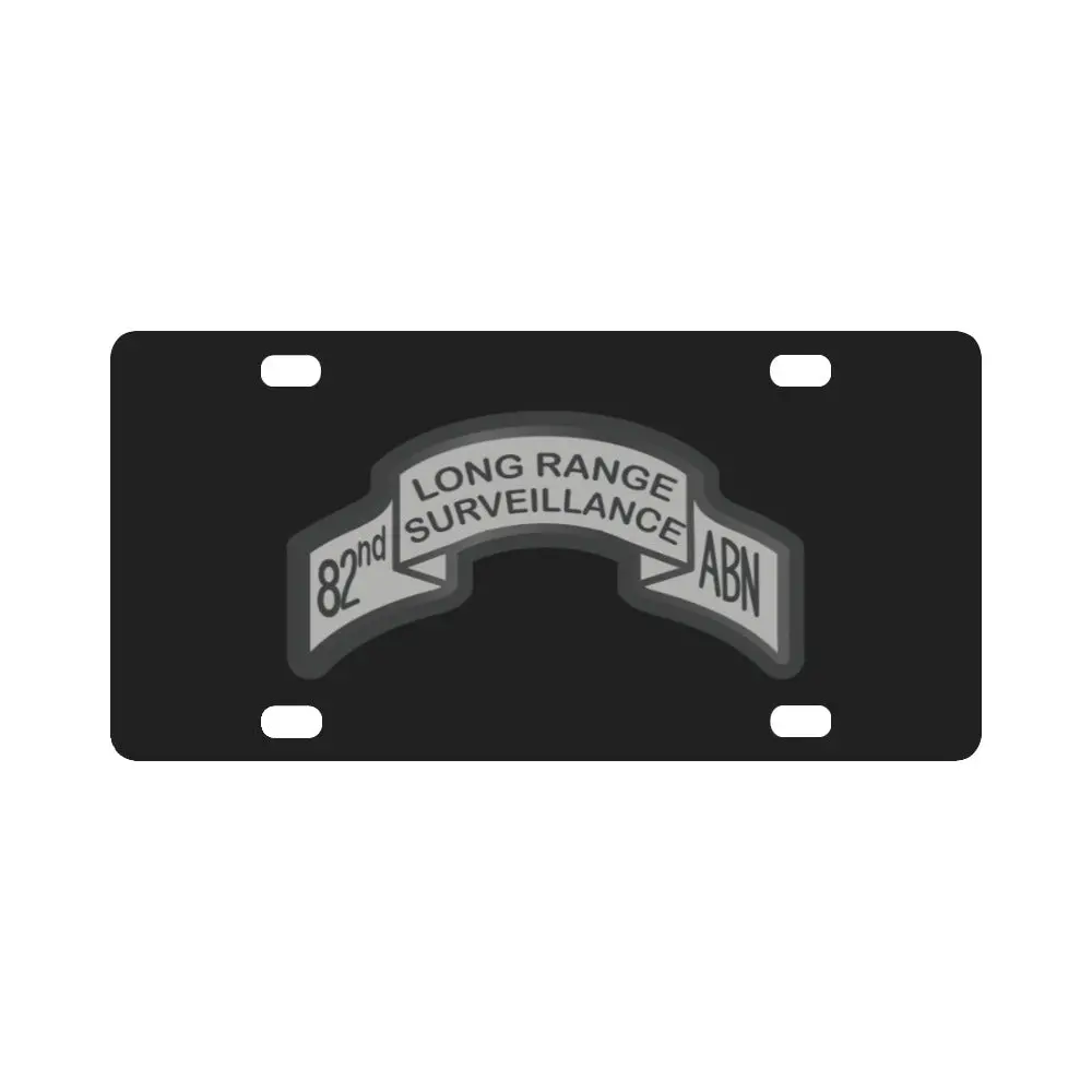 Scroll - 82Nd Lrs Airborne Infantry Division Silver Classic License Plate 1
