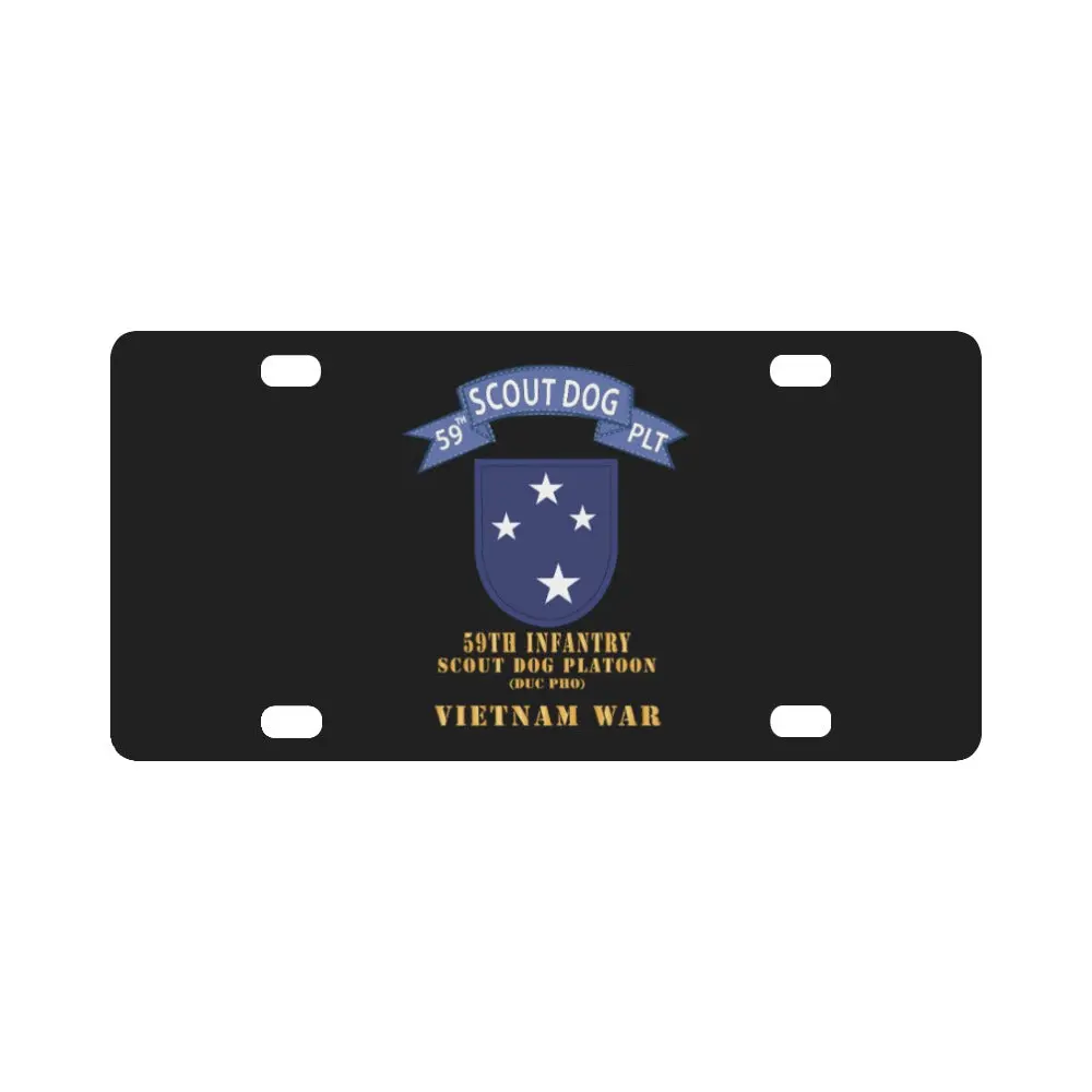 Army - 59Th Infantry Scout Dog Platoon - Blue Tab X 300 Classic License Plate 1