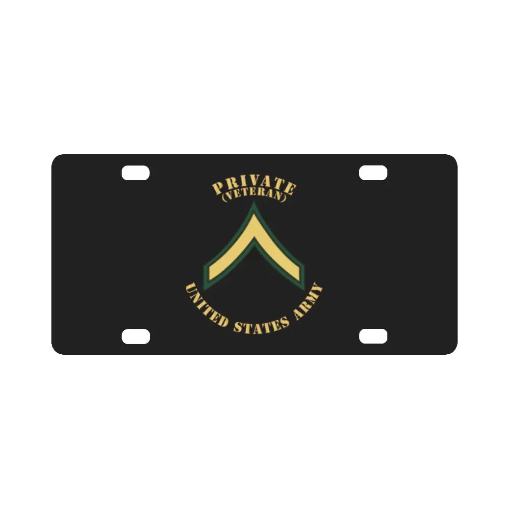 Army - Private - Pv2 - Veteran - Flat X 300 Classic License Plate 1