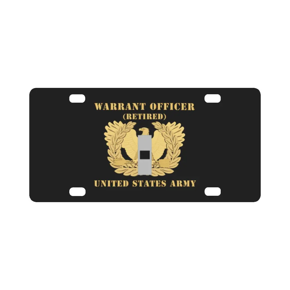 Army - Warrant Officer - W01 - Retired - Flat - Eagle And Bar X 300 Classic License Plate 1