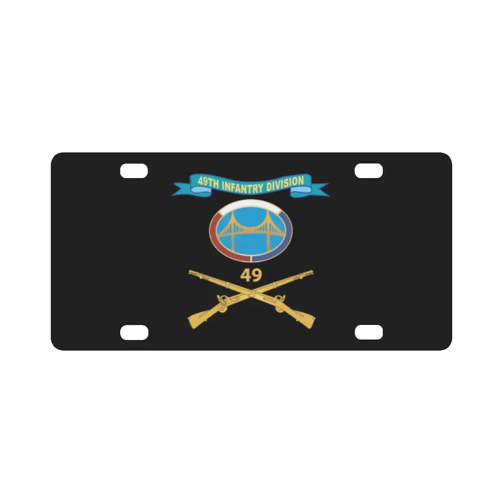 Army - 49Th Infantry Division - Hq Headquarters W Br - Dui - Ribbon X 300 Classic License Plate 1