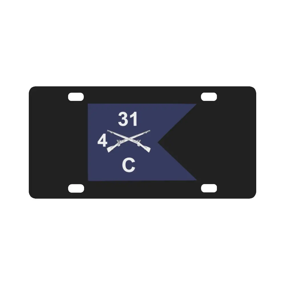 Army - Charlie Company, 4Th Battalion, 31St Infantry Regiment - Guidon X 300 Classic License Plate 1