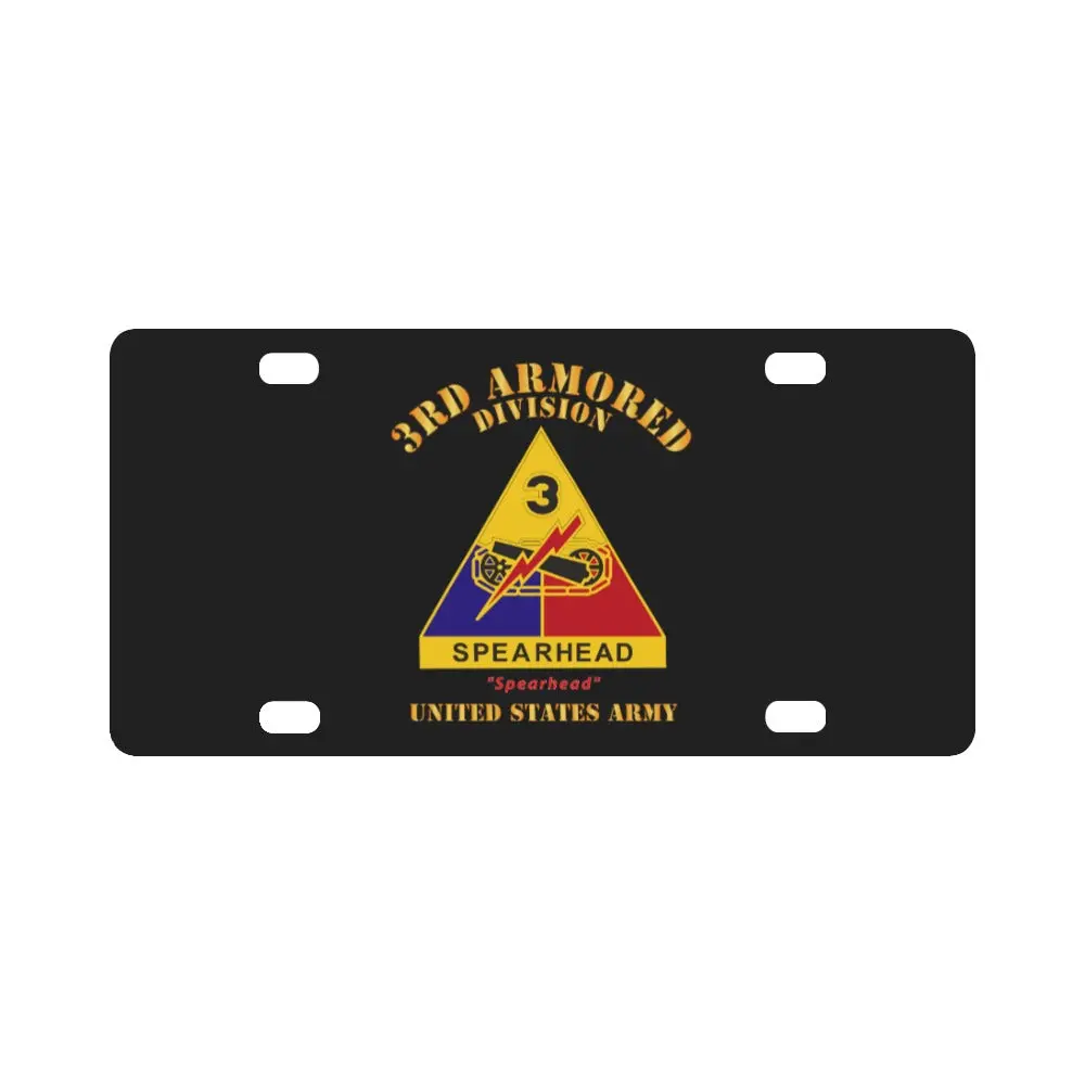 Army - Dui - 3Rd Armored Division - Spearhead - Us Army X 300 Classic License Platek 1