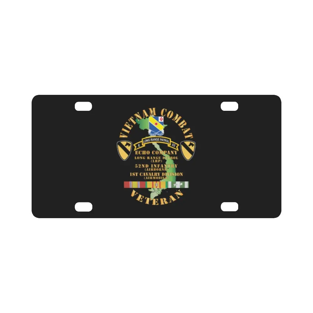 Army - Vietnam Combat Veteran W E Co - 52Nd Inf Abn - 1St Cav Div X 300 Classic License Plate 1