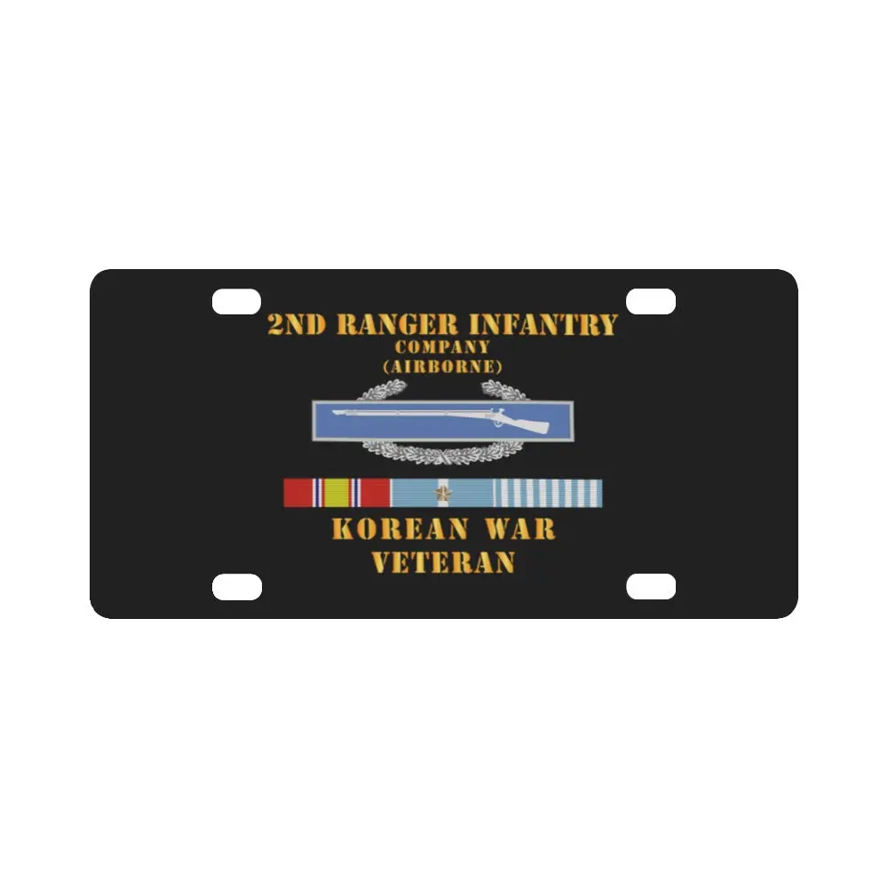 2Nd Ranger Infantry Company (Airborne) W Cib W Korea Svc X 300 Classic License Plate 1