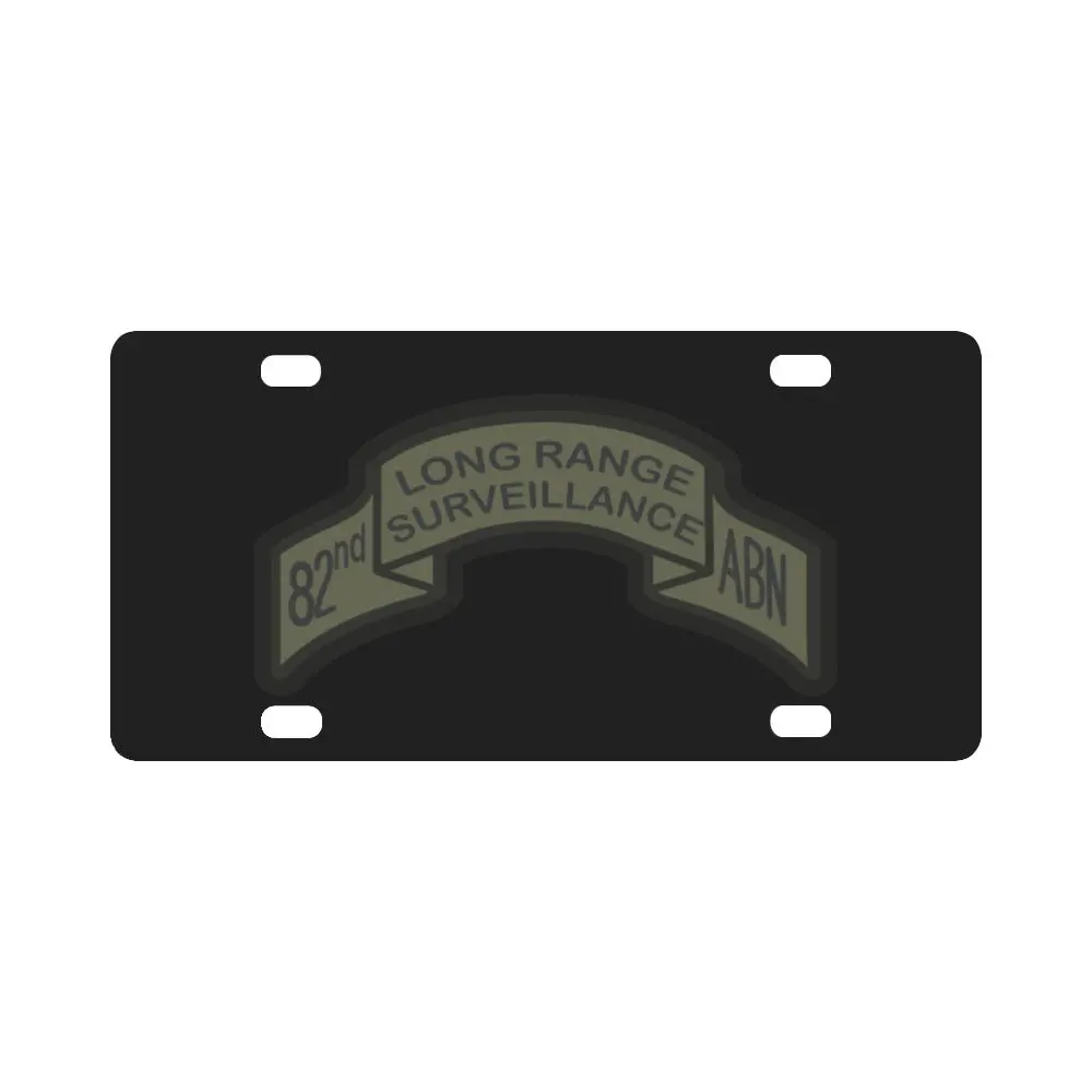 Scroll - 82Nd Lrs Airborne Infantry Od Green Classic License Plate 1