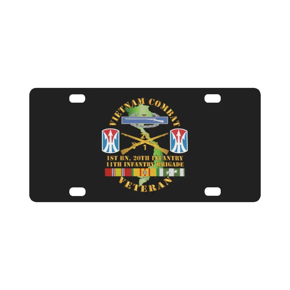 Army - Vietnam Combat Vet - Cib W 1St Bn 20Th Inf - 11Th Inf Bde Ssi Classic License Plate 1