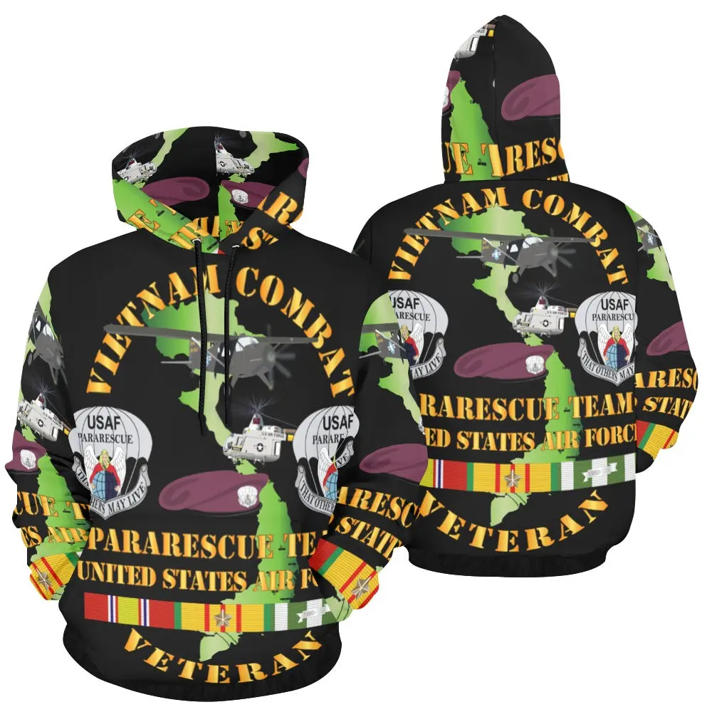 Men's All Over Print Hoodie (Usa Size) (Model H13) - Usaf - Vietnam Combat Veteran W Pararescue Huskie 1