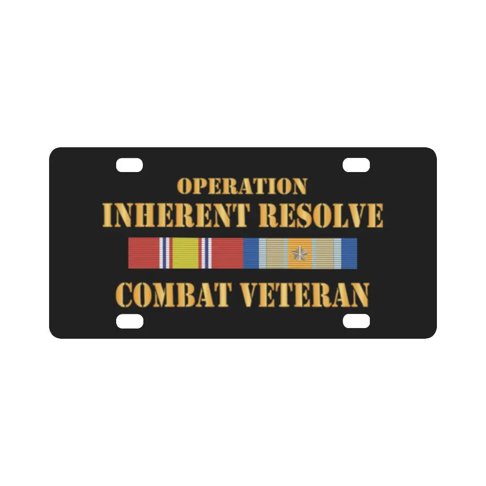 Army - Combat Veteran W Opn Inherent Resolve (Oir) Svc Bar W Txt X 300 Classic License Plate 1