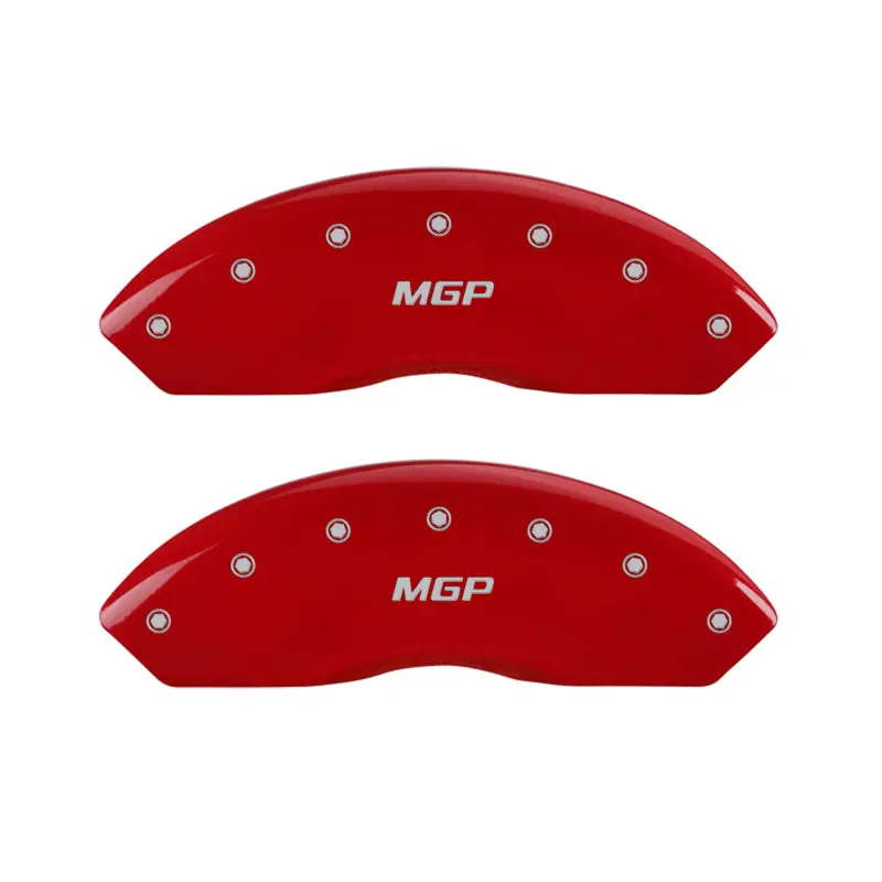 Mgp Engraved Brake Caliper Covers – Front & Rear Set, Red Finish With Silver Accent, Fits 1988 Chevrolet Corvette 1