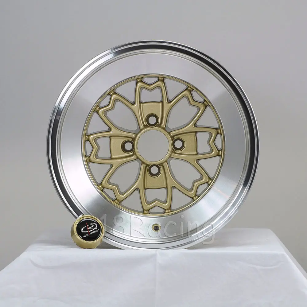 Rota Wheels Aleica 1580 4X110 15 73 Gold With Polish Lip 1
