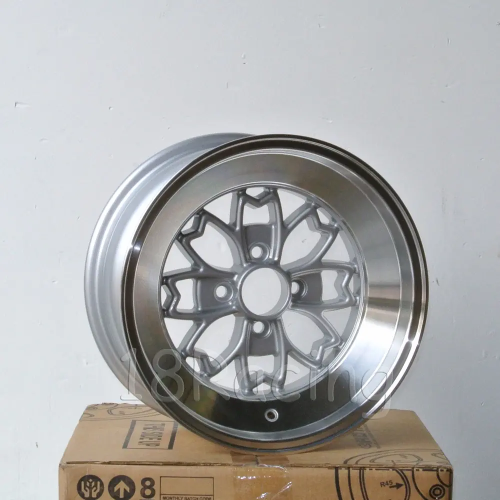 Rota Wheels Aleica 1580 4X100 15 67.1 Silver With Polish Lip 1