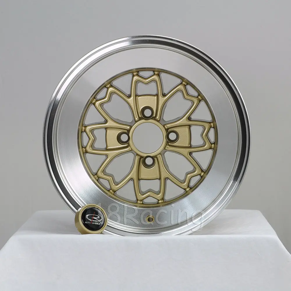 Rota Wheels Aleica  1590 4X114.3 -15 73 Gold With Polish Lip 1