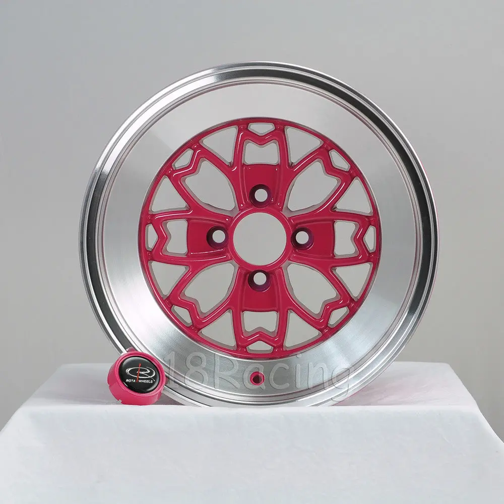 Rota Wheels Aleica 1590 4X100 10 67.1 Pink With Polish Lip 1