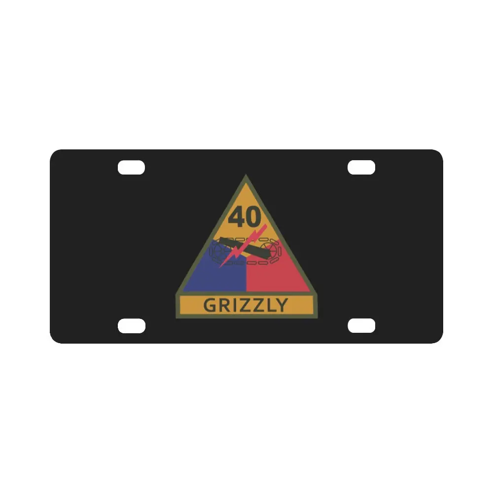 Ssi - 40Th Armored Division W Name Tape X 300 Classic License Plate 1