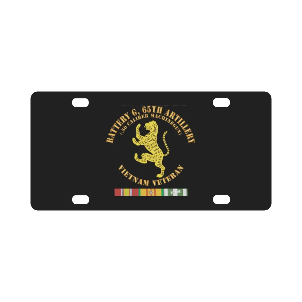 Battery G, 65Th Artillery (.50 Caliber Machinegun) X 300 Classic License Plate 1