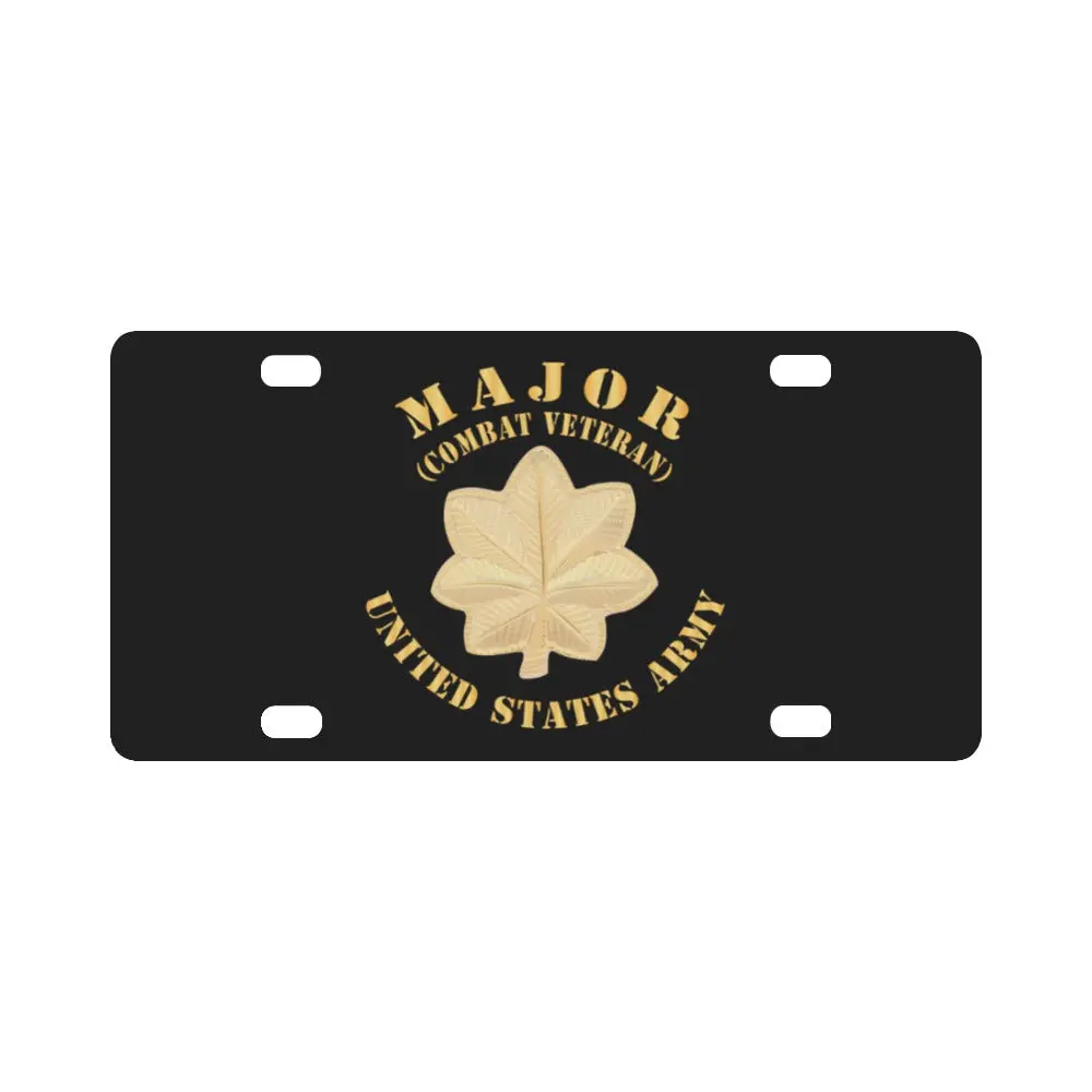 Army - Major - Maj - Combat Veteran X 300 Classic License Plate 1