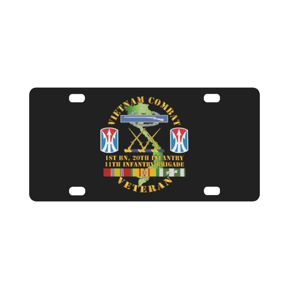 Army - Vietnam Combat Vet - Cib - Dui W 1St Bn 20Th Inf - 11Th Inf Bde Ssi Classic License Plate 1