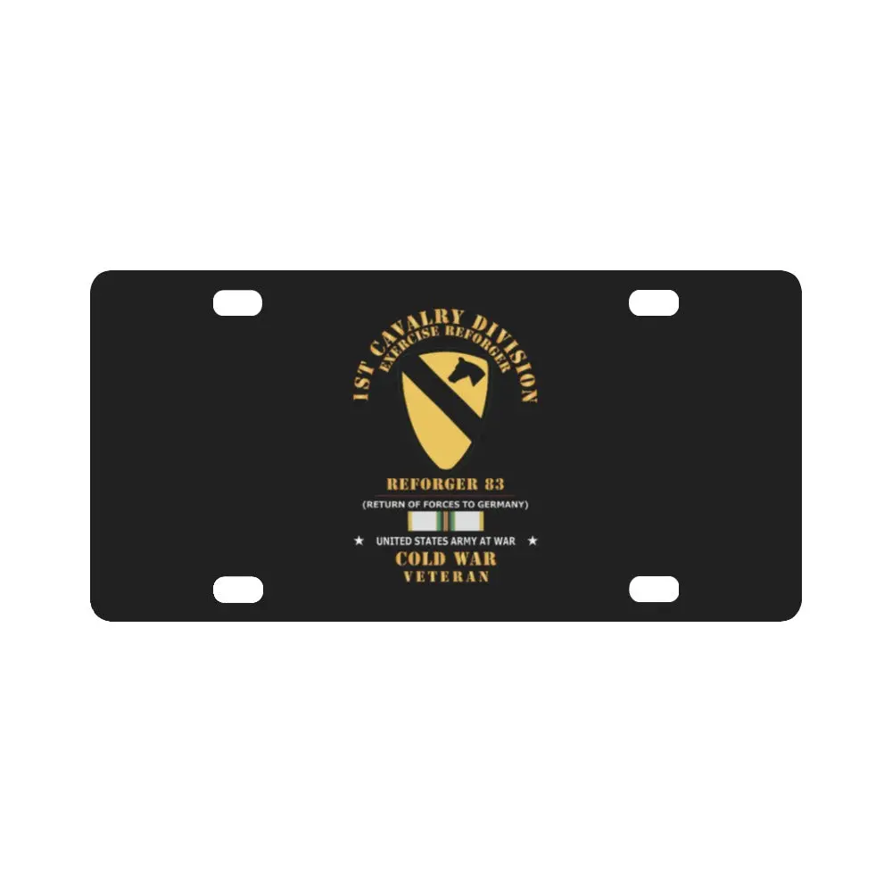 Army - 1St Cavalry Division - Ssi -Reforger 83 - Cold War Veteran W Svc X 300 Classic License Plate 1