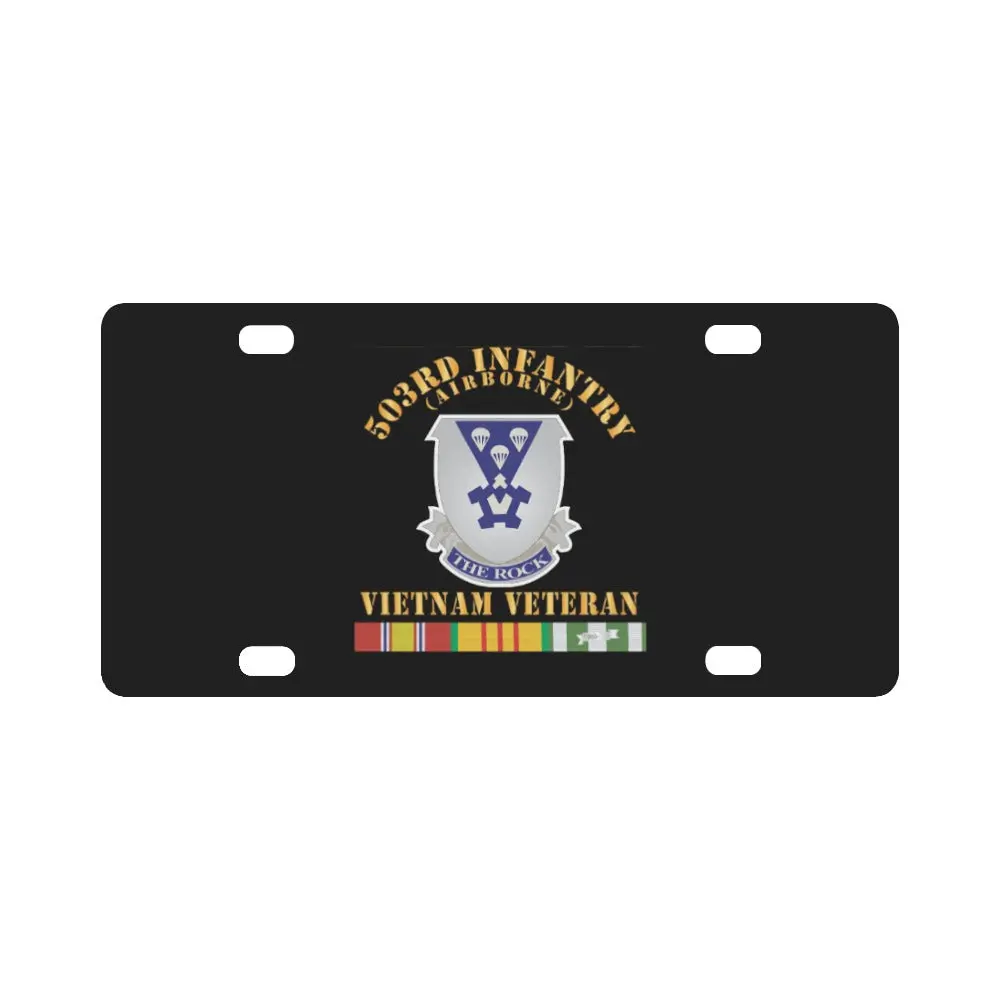 Army - 503Rd Infantry - Vietnam Veteran X 300 Classic License Plate 1