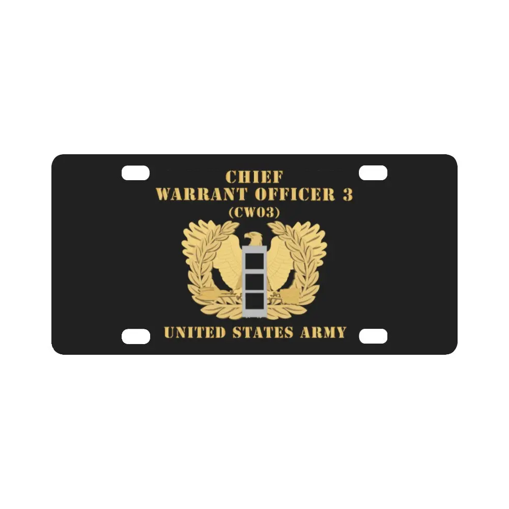 Army - Chief Warrant Officer - Cw03 - Flat - Eagle And Bar X 300 Classic License Plate 1