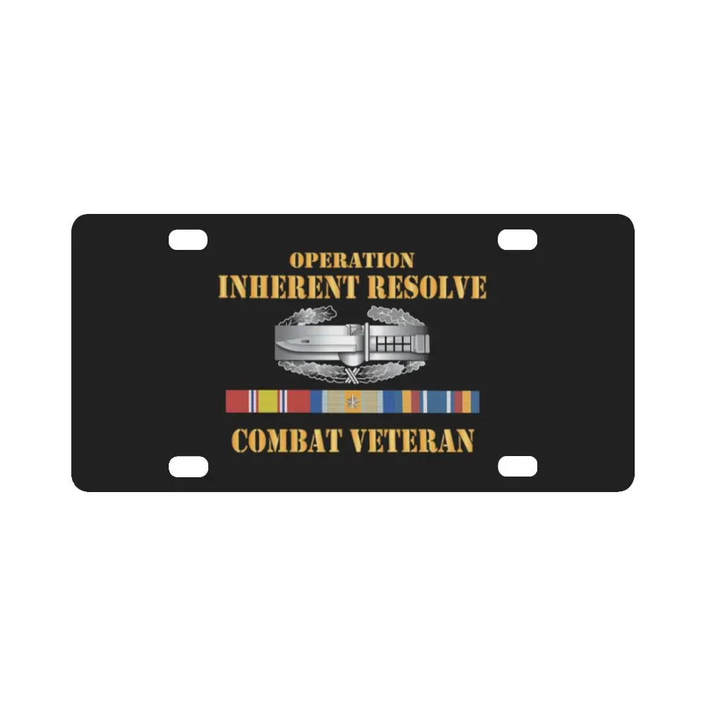 Army - Opn Inherent Resolve (Oir) Svc Bar W Cab - Combat Veteran, Ndsm, Oir, Glt Svc X 300 Classic License Plate 1